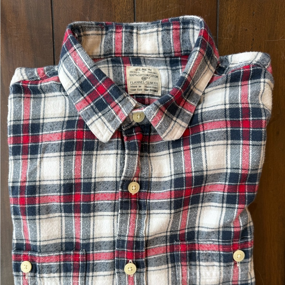 J. Crew Red and Blue Plaid Button Down Shirt